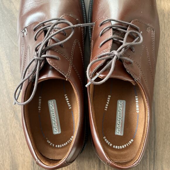 Nunn Bush Leather Oxford Plain Toe Shoes Dynamic Comfort SZ 13 main image 9